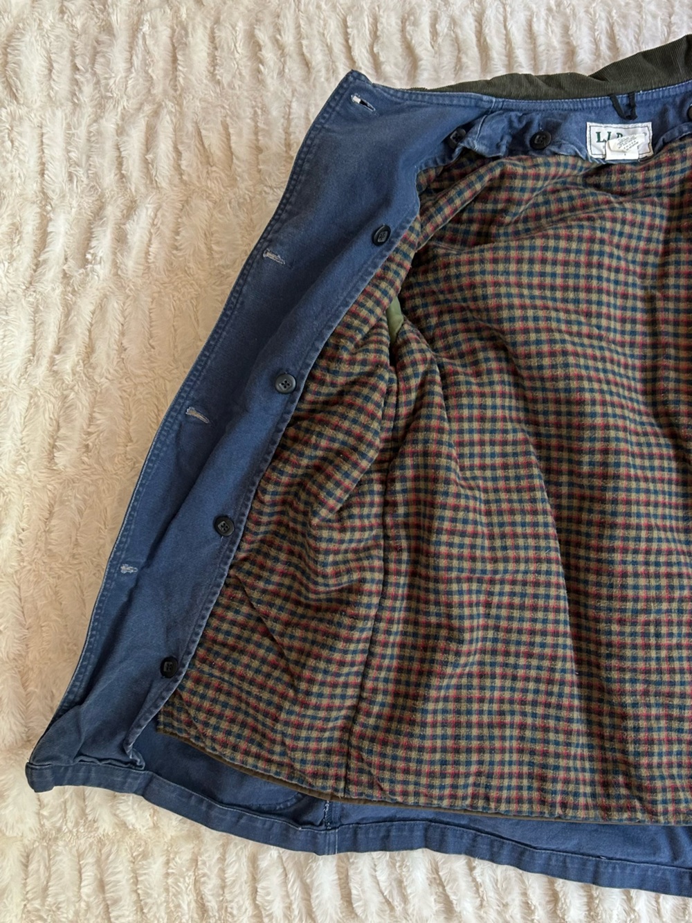 Made in USA LL Bean Vintage Chore Coat Barn Jacket Blue Womens M - Picture 10 of 16
